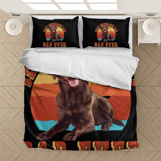 Brown Labrador BEST CHOCOLATE LAB DAD EVER Men Bedding Sets