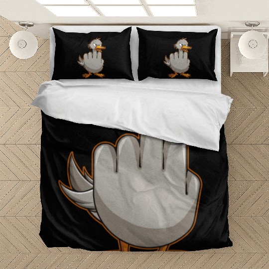 Funny Rude Seagull Outfit Gift for Men and Women Bedding Sets