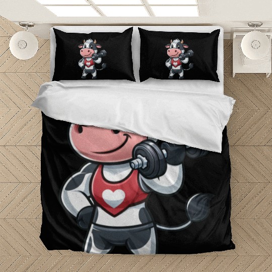 Cow fitness workout gym training bodybuilder Bedding Sets