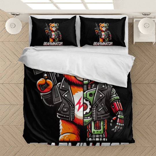 Bearminator Funny Cyborg Teddy Bear Design Bedding Sets