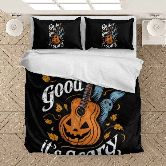 musical pumpkin autumn vibes spooky guitar autumn Bedding Sets
