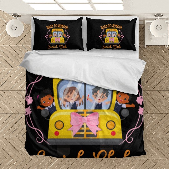 Back to school Soociial Clubb school bus Halloween Bedding Sets