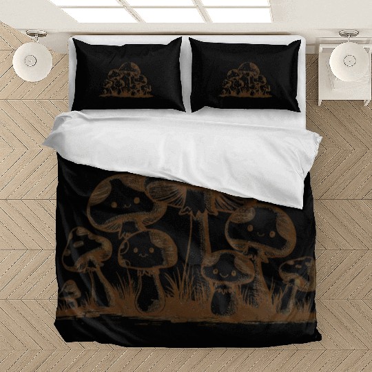 Kawaii Mushroom Family Bedding Sets