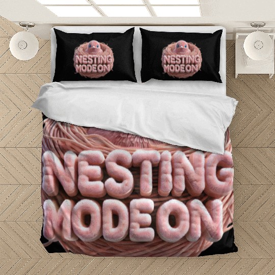 Nesting Mode On, Bird in Nest Baby Announcement Bedding Sets