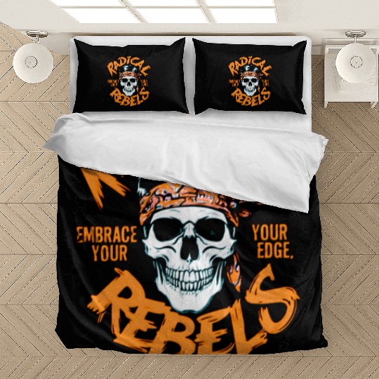 Skull Radical Rebels Embrace Your Edge Bedding Sets