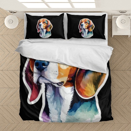Beagle Watercolor Bedding Sets