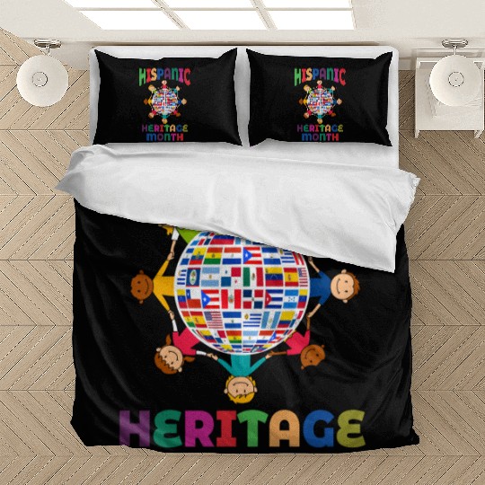 Hispanic Heritage Month Kids Countries Flags World Bedding Sets