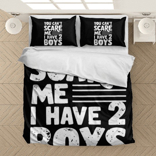 Can't Scare Funny Dad of 2 Boys Father's Day Bedding Sets