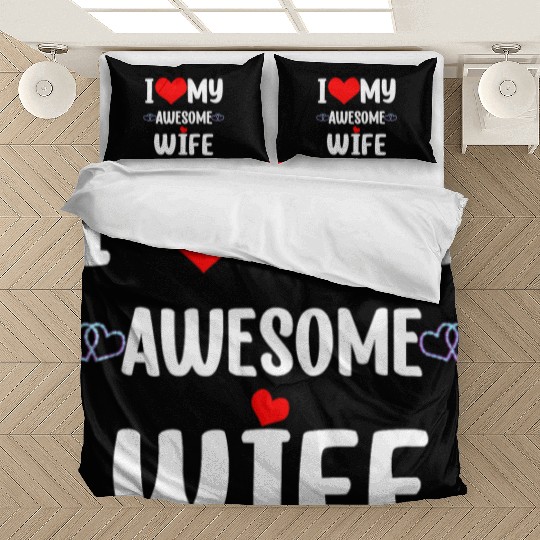 Valentine Red Heart With Love I Love My Wife Bedding Sets