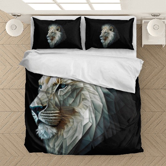 Polygon Animal Print White Bedding Sets