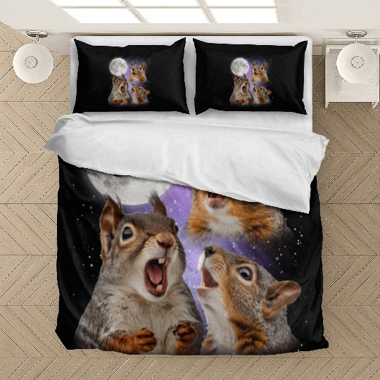 Funny Squirrel Moon Space! Nerd, Geed, Science Bedding Sets