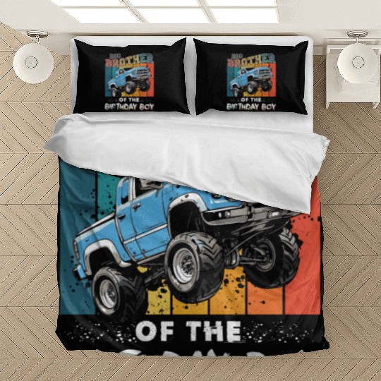 Big Brother of the Birthday Boy Monster Truck Bedding Sets