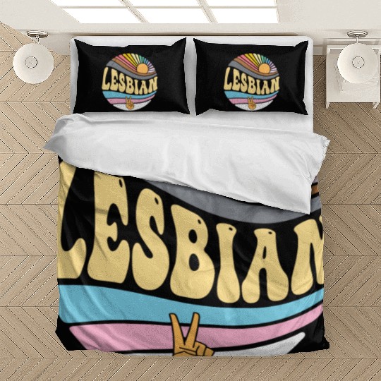 Vintage Lesbian Pride Month - Groovy LGBT Gay Bedding Sets