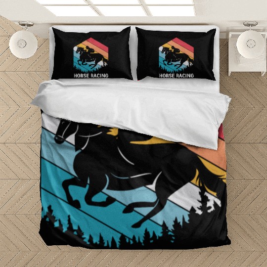 Retro Equestrian Riding Jockey Horse Racing Bedding Sets