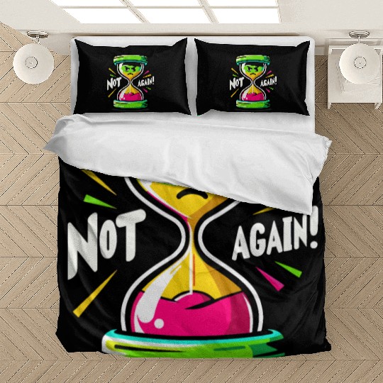 Angry Hourglass Not Again Lime Green Trendy Colors Bedding Sets