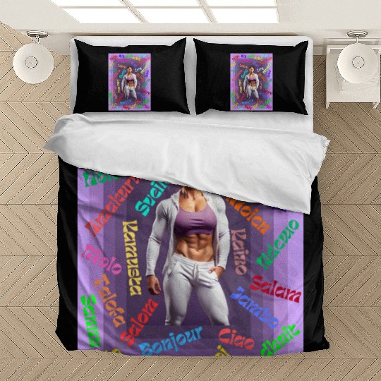 Multi language gym design Bedding Sets