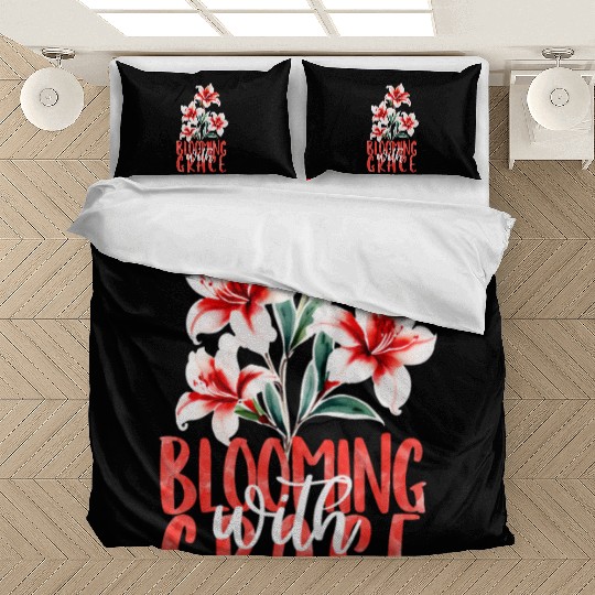 Elegant Red Azalea Watercolor Bedding Sets