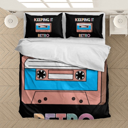 KEEPING IT RETRO - 90's RETRO CASSETTE TAPE DESIGN Bedding Sets