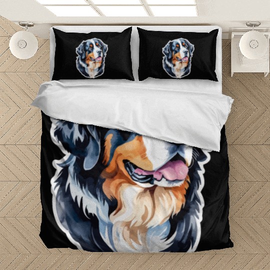Bernese Mountain Dog Watercolor Bedding Sets