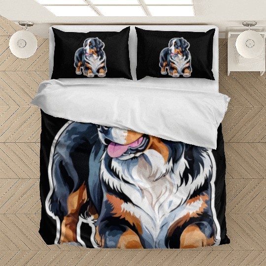 Bernese Mountain Dog Watercolor Bedding Sets