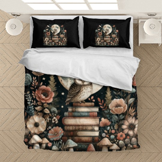 Floral Cottagecore Owl Aesthetic Bedding Sets