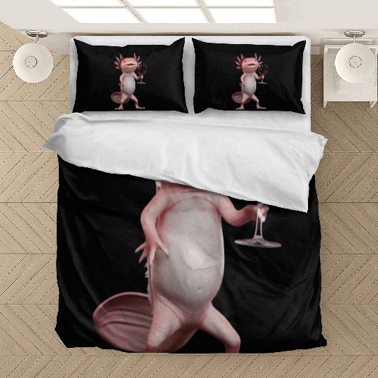 Axolotl Drinking Wine Realistic Bedding Sets