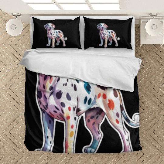 Dalmatian Dog Watercolor Bedding Sets