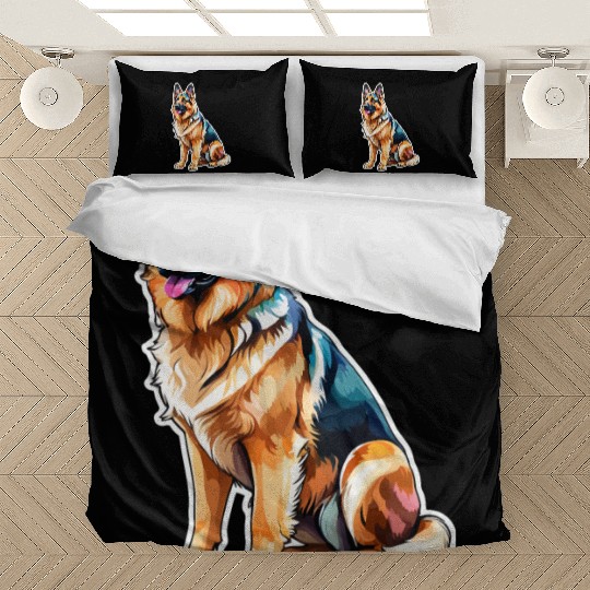 German Shepherd Watercolor Bedding Sets