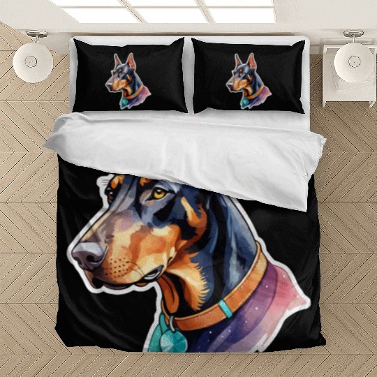 Dobermann Watercolor Bedding Sets