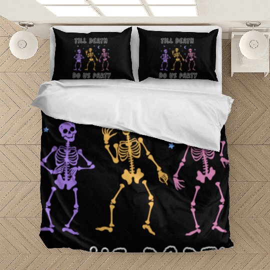 Til Death Do Us Party Halloween Dancing Skeleton Bedding Sets