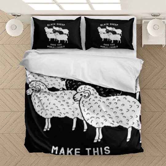 Black sheep make this world livable Bedding Sets
