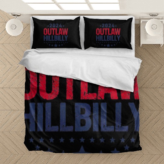 Trump Vance 2024 Outlaw Hillbilly US Flag Bedding Sets