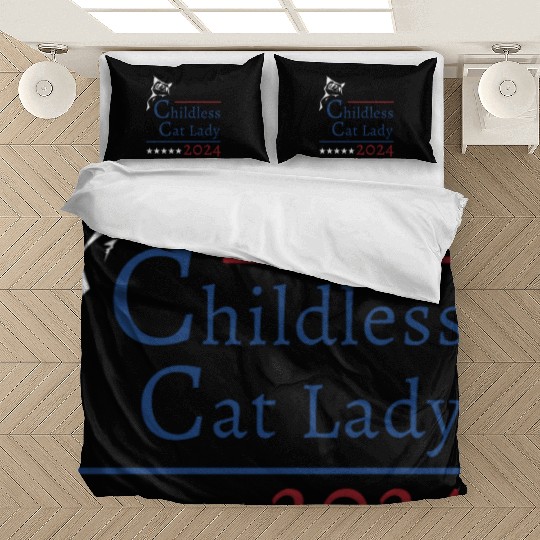 "Childless Cat Lady" Kamala Harris 2024 Bedding Sets