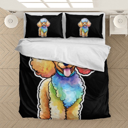 Poodle Watercolor Bedding Sets