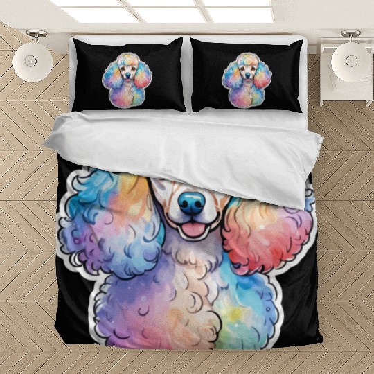 Poodle Watercolor Bedding Sets