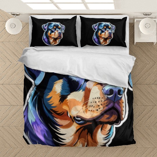 Rottweiler Watercolor Bedding Sets