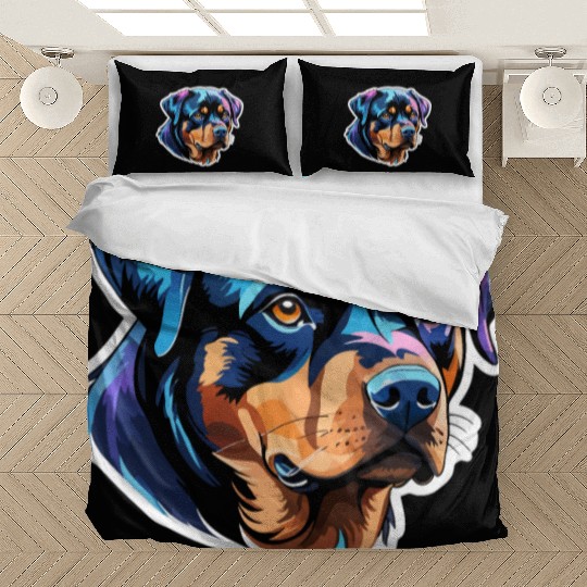 Rottweiler Watercolor Bedding Sets