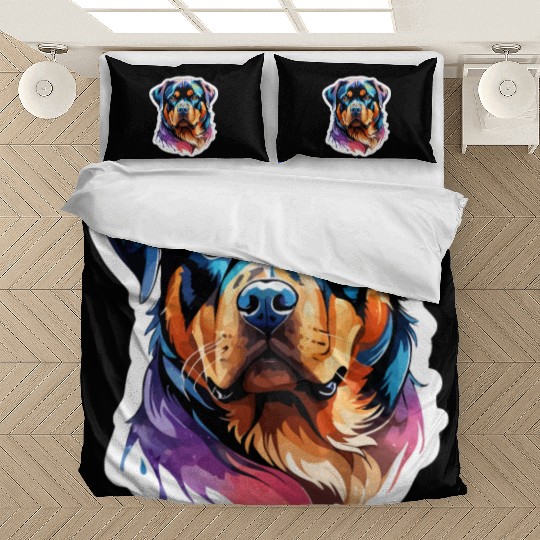 Rottweiler Watercolor Bedding Sets