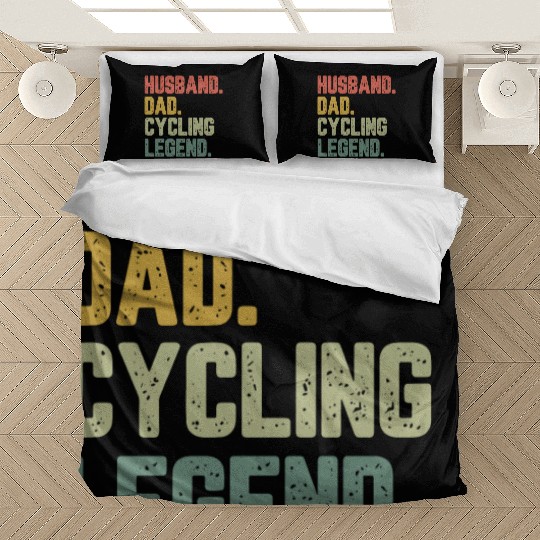 Husband Dad Cycling Legend Funny Father Bedding Sets