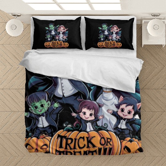 halloween Franken n Werewolf family Bedding Sets