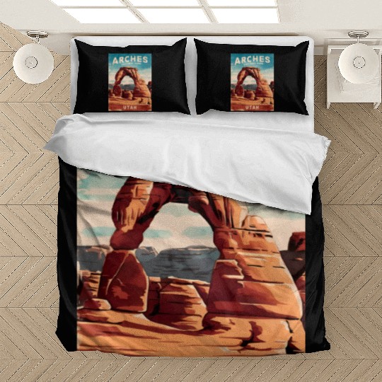 Vintage Travel Arches National Park Utah Landscape Bedding Sets