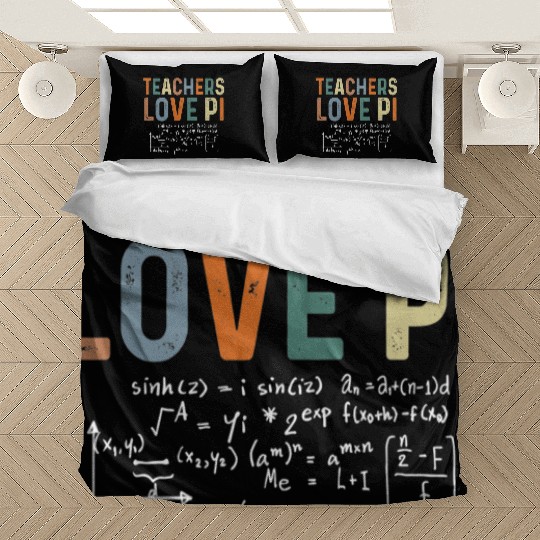 Funny Pi Day Math Teacher Bedding Sets 3.14 Pi Symbol