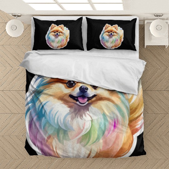 Pomeranian Watercolor Bedding Sets