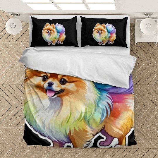 Pomeranian Watercolor Bedding Sets