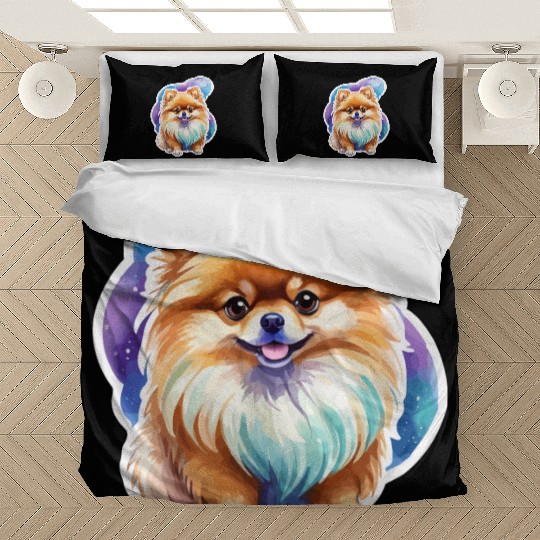 Pomeranian Watercolor Bedding Sets