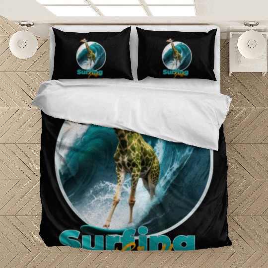 Surfing Giraffe in a Storm Bedding Sets
