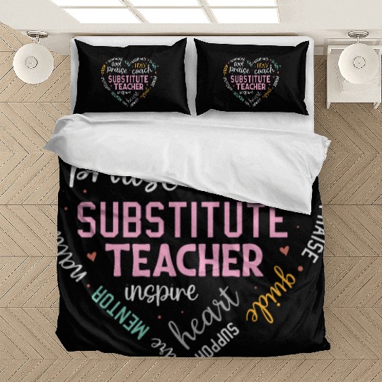 Substitute Teacher Heart Grow Leader Mentor Bedding Sets