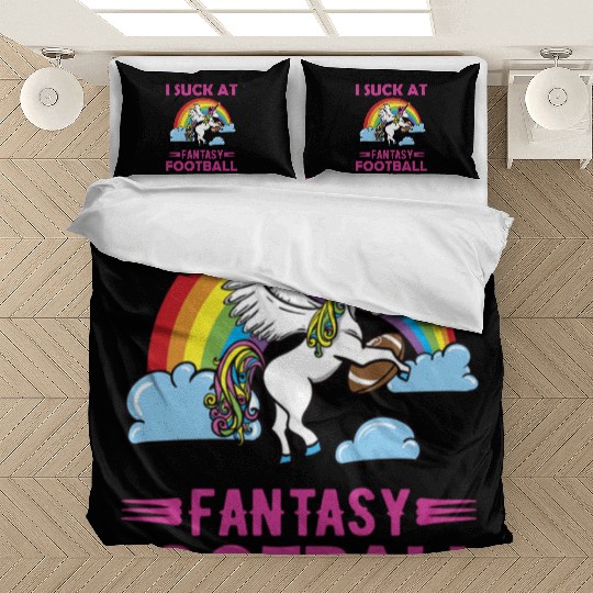 I Suck at Fantasy Football Unicorn Rainbow Bedding Sets