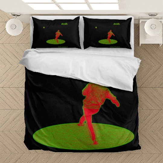 Black Light Green Knuckleball 18 Bedding Sets