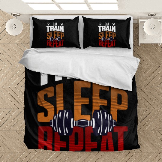 Eat Train Sleep Repeat Gym Workout Fitness Bedding Sets